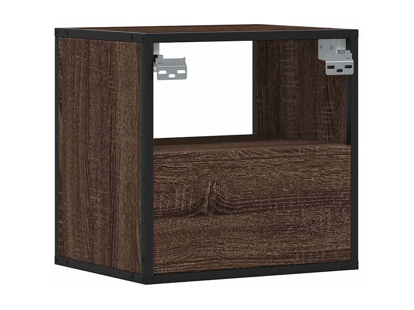 Nachttisch hängend | Wand-Nachttisch Braun Eichen-Optik 40x31x39,5 cm SHL50433