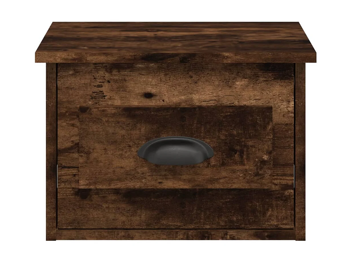 Nachttisch hängend | Wand-Nachttisch Räuchereiche 41,5x36x28 cm SHL8354