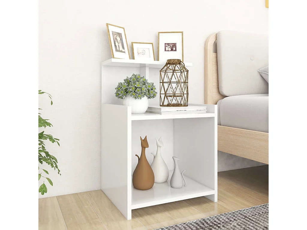 Nachttisch-Beistelltisch Weiß 40x35x60 cm Holzwerkstoff SHL72060