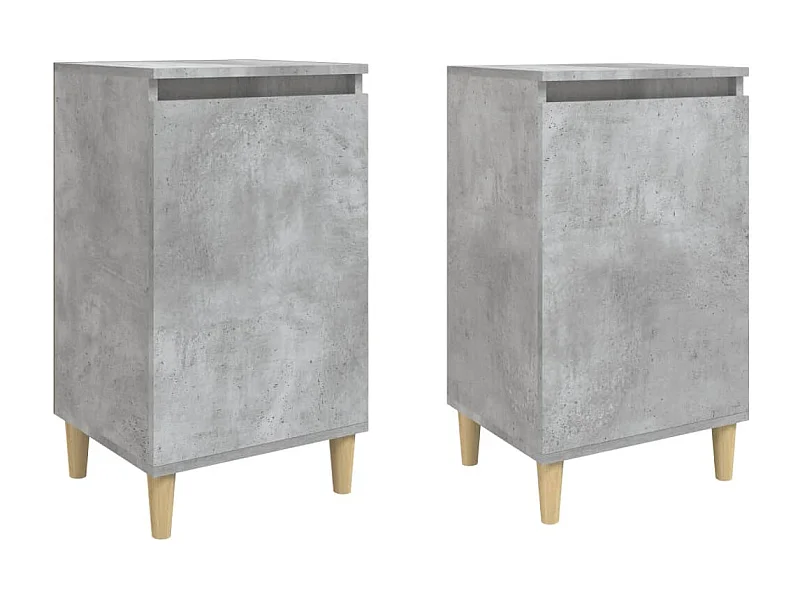 Mesitas de noche | Mesilla de noche 2 uds madera gris hormigón 40x35x70 cm