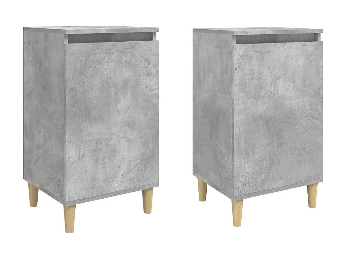 Nachttisch 2er Set-Beistelltisch-Nachttischkommode Betongrau 40x35x70 cm Holzwerkstoff SHL18526
