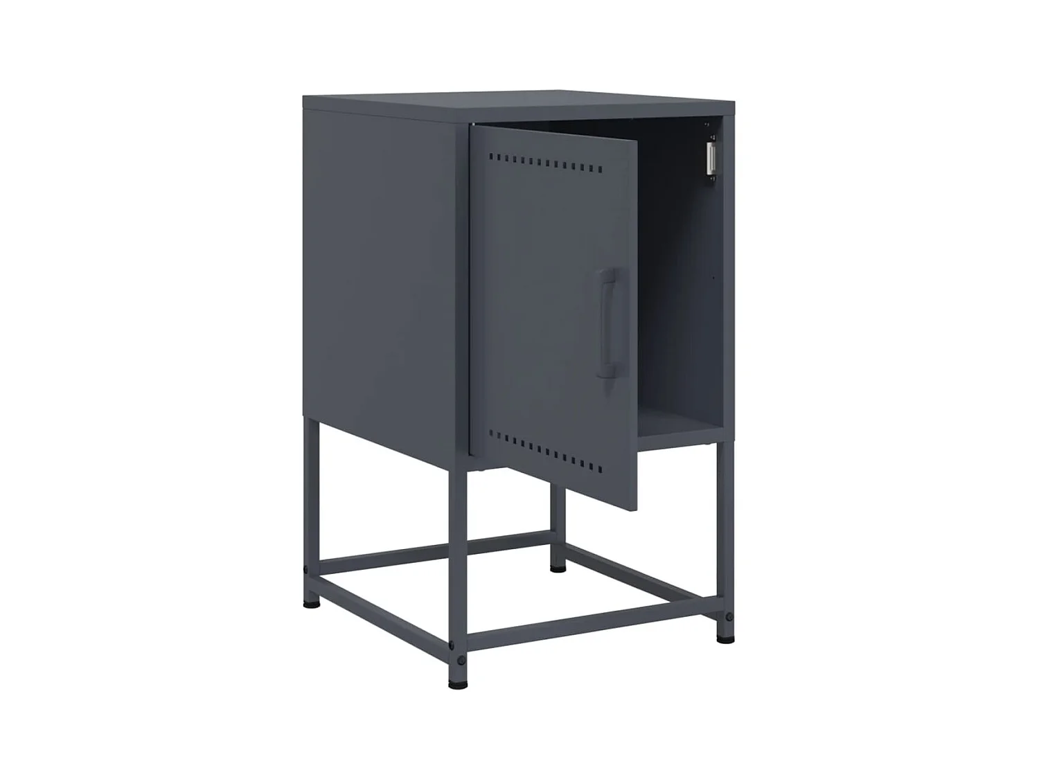 Tables de chevet lot de 2 avec tiroirs anthracite 36x39x60,5 cm acier