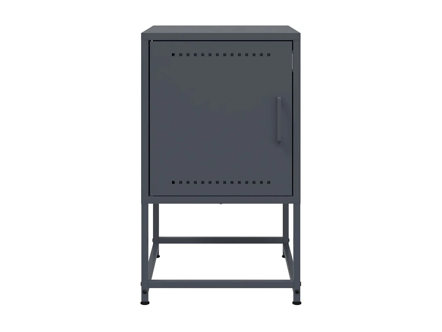 Nachttisch 2er Set-Beistelltisch-Nachttischkommode Anthrazit 36x39x60,5 cm Stahl SHL99312