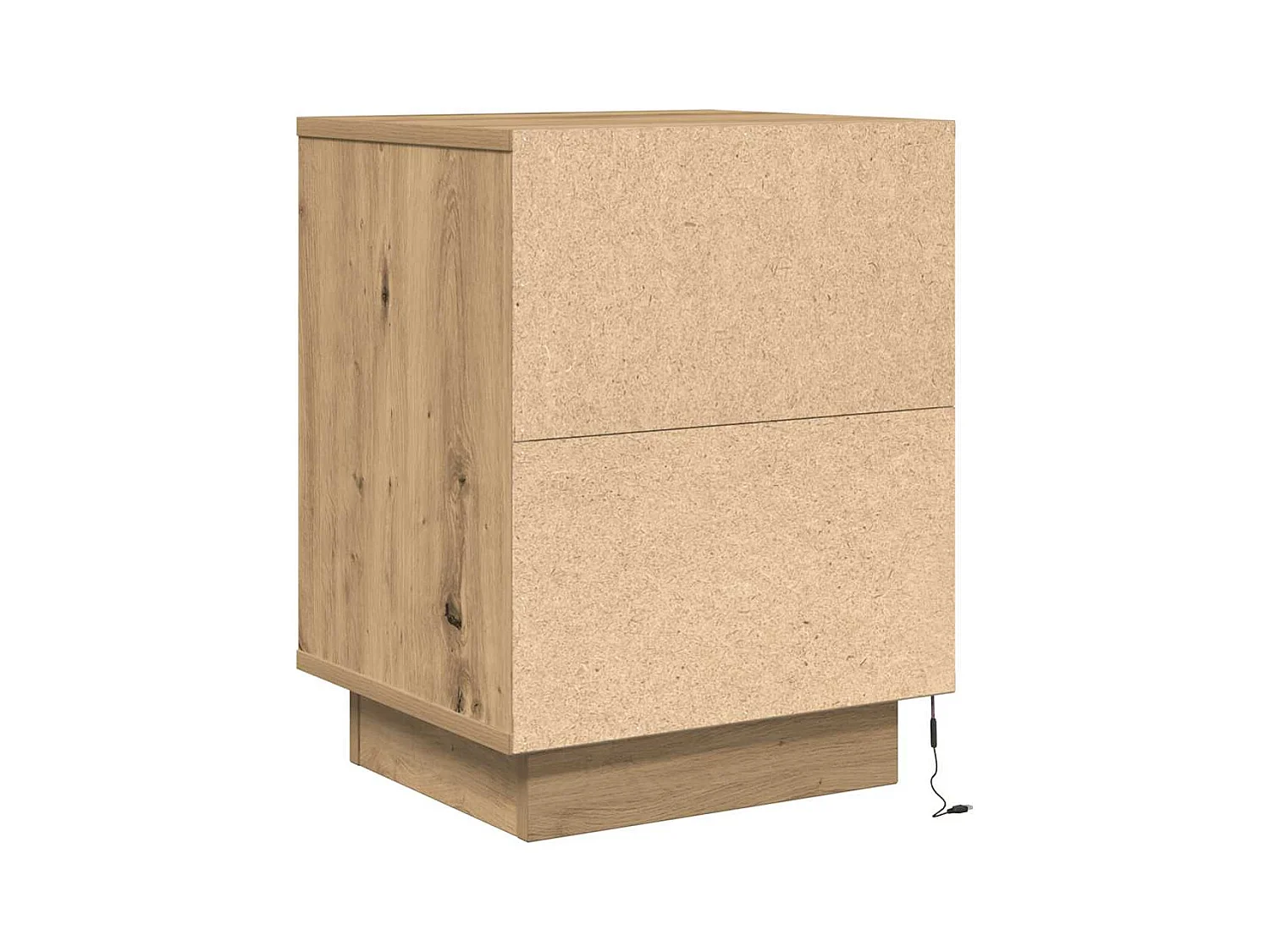 Mesitas de noche | Mesilla de noche con luces LED 2 uds roble artisan 38x34x50 cm