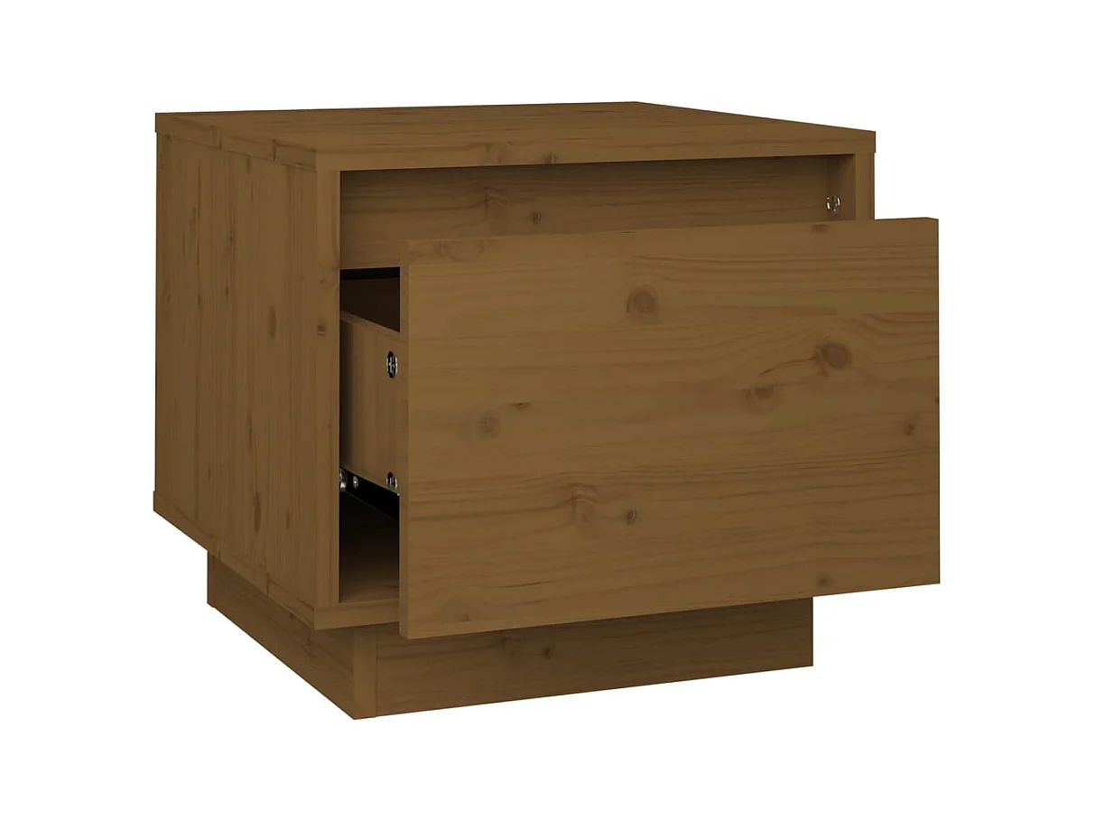 Mesitas de noche | Mesilla de noche 2 uds madera de pino marrón miel 35x34x32 cm