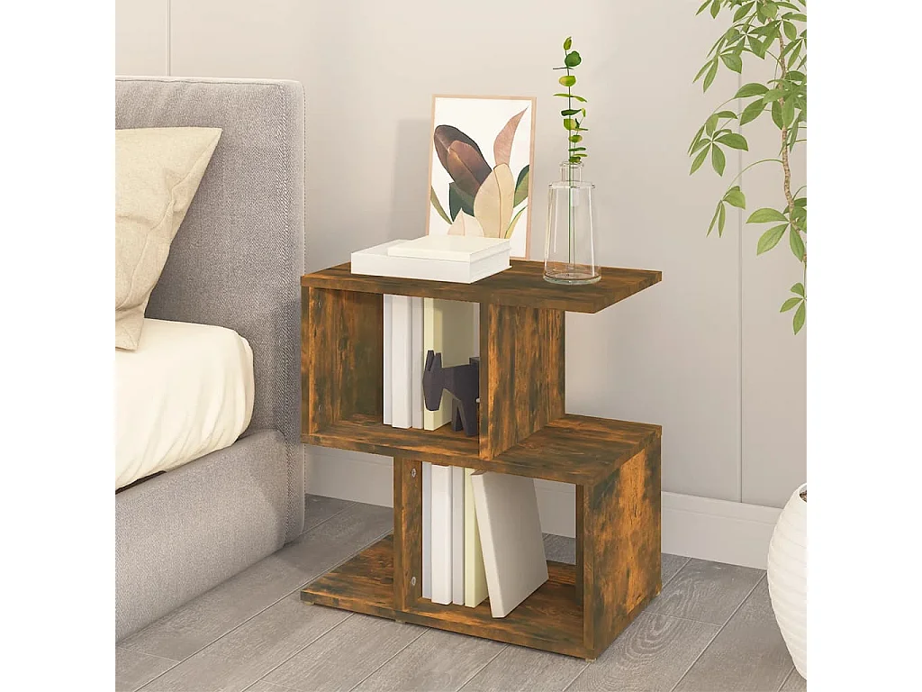 Tables de chevet lot de 2 avec compartiments ouverts Chêne fumé 50x30x51,5cm Bois d'ingénierie