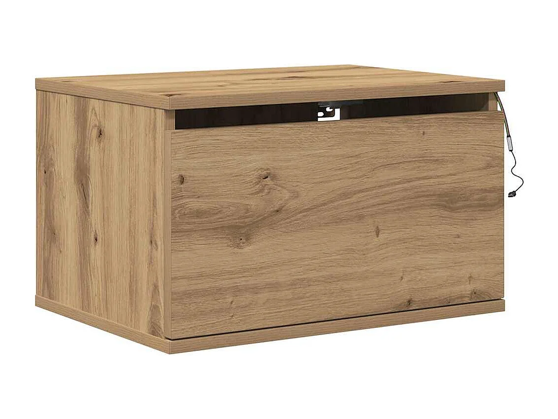 Mesita de Noche | Armario de Noche montado en la pared con cajón Roble artisan