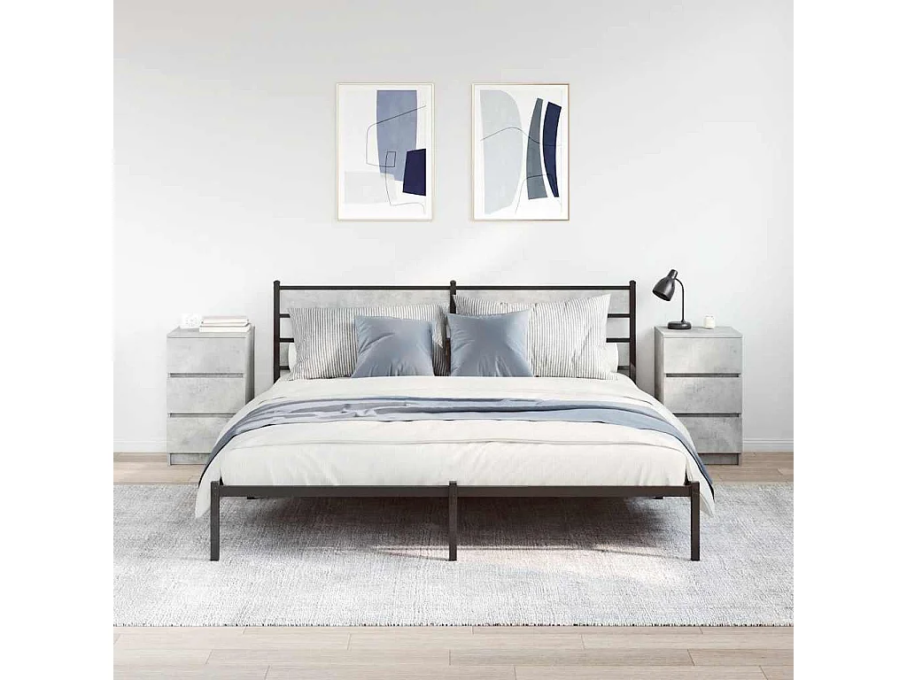 Nachttische mit 3 Schubladen 2 Stk. Betongrau 39x35x65 cm SHL76984