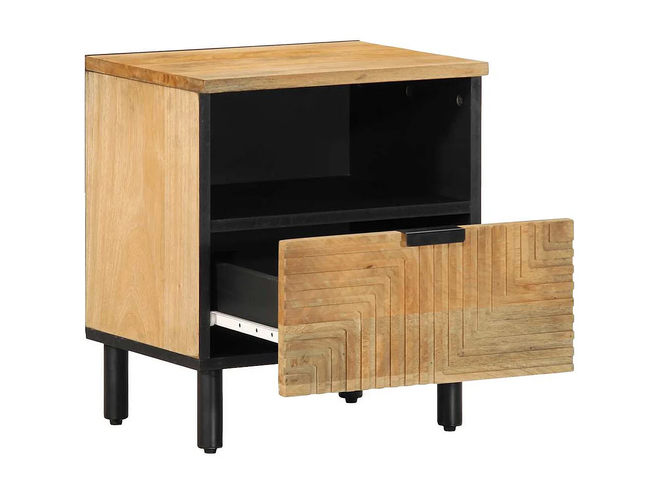 Nachttisch-Beistelltisch Braun 40x33x46 cm Massivholz Mango SHL74042