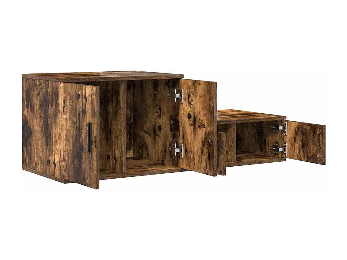 Armadio 2 pcs Rovere fumé 108x41x40 cm Legno multistrato SHL3573