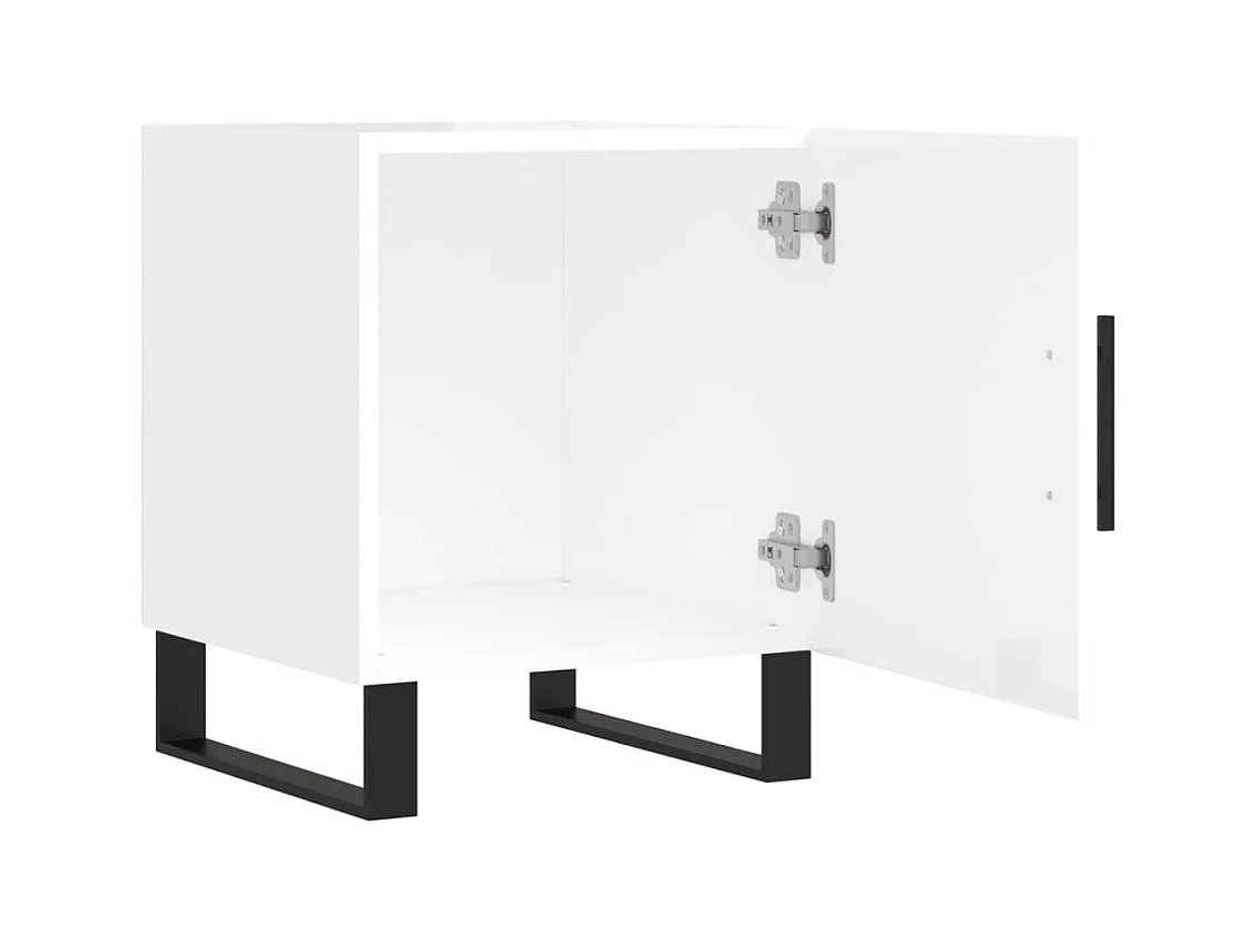 Table de chevet-Table d'appoint-Table de nuit blanc brillant 40x40x50 cm bois d’ingénierie