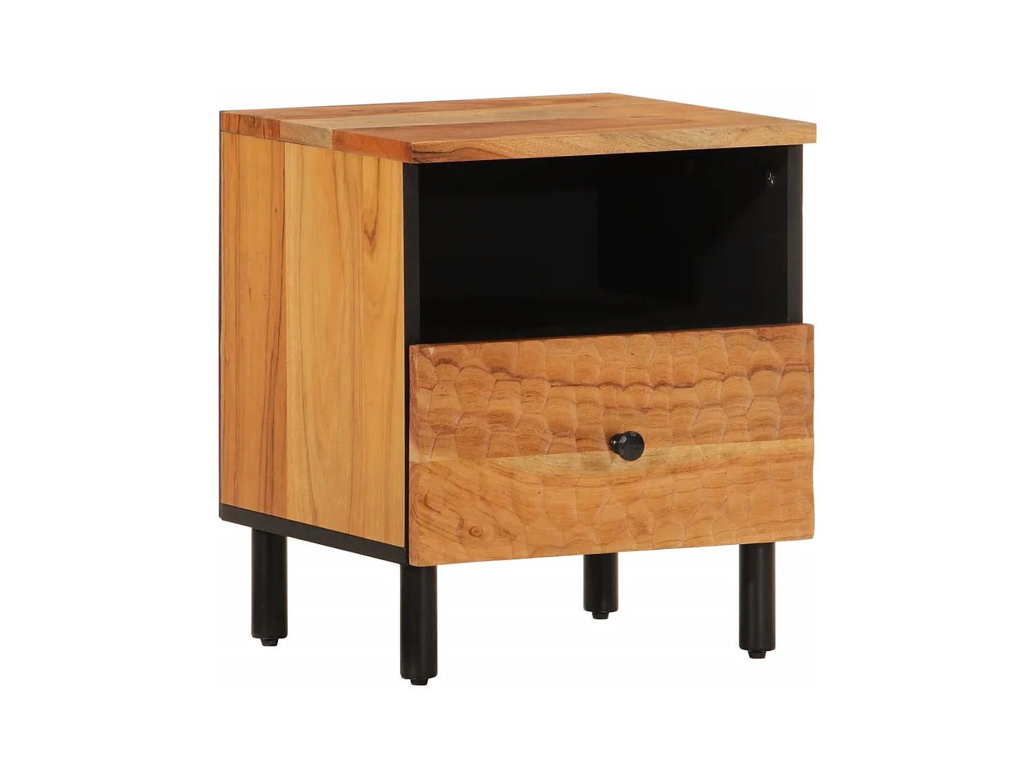 Mesita de noche | Mesilla de noche de madera maciza de acacia 40x33x46 cm