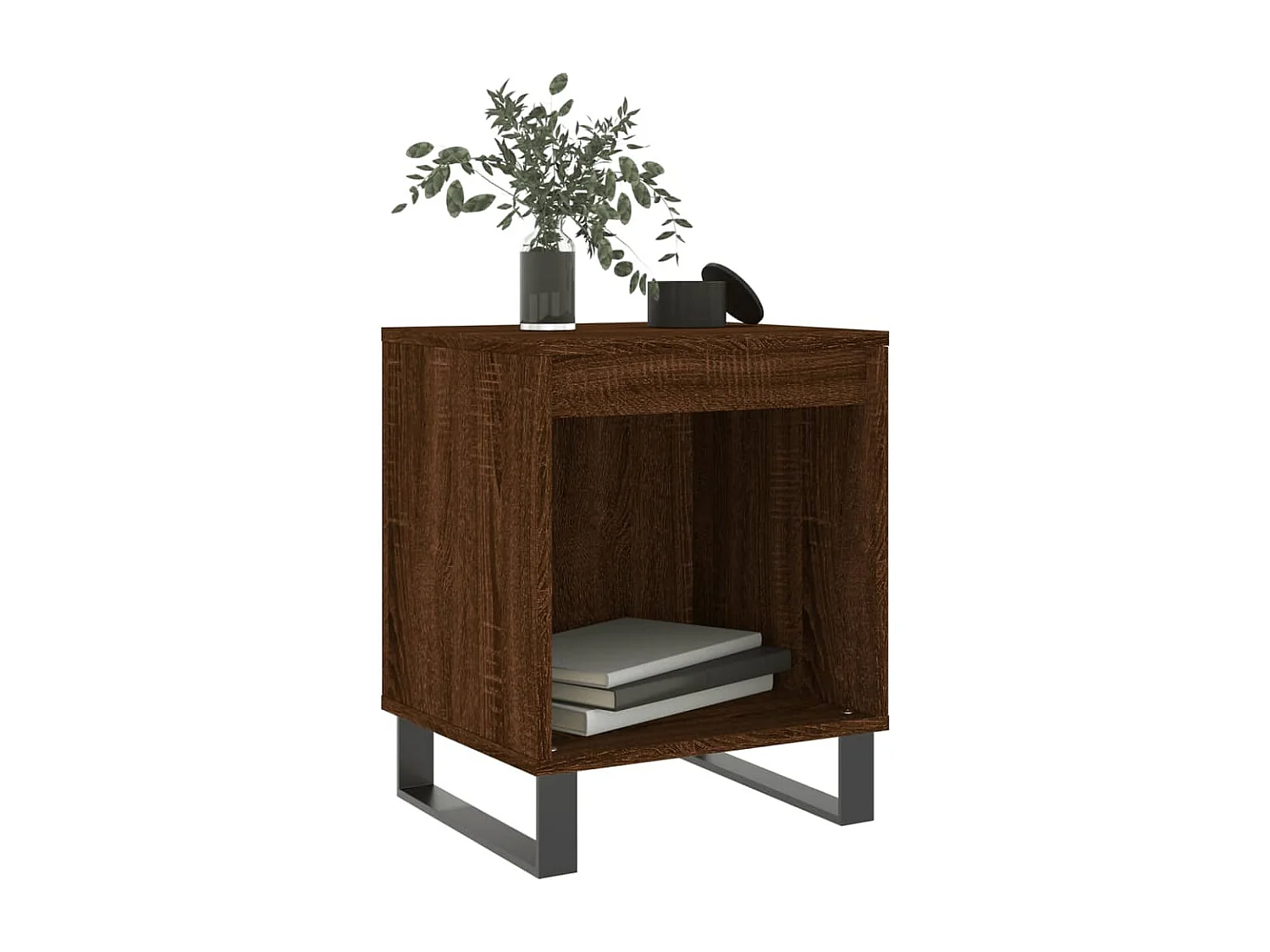 Pack de 2 Mesitas de noche | Mesilla de noche madera ingeniería marrón roble 40x35x50 cm