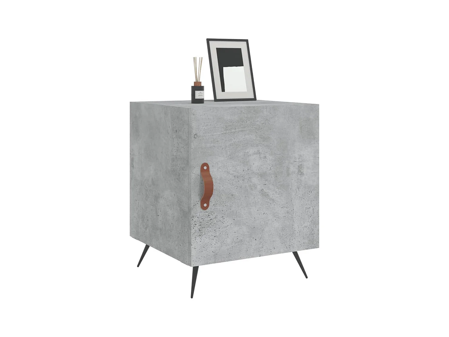 Mesa de Cabeceira Moderna 2 peças 40x40x50 cm derivados madeira cinza cimento