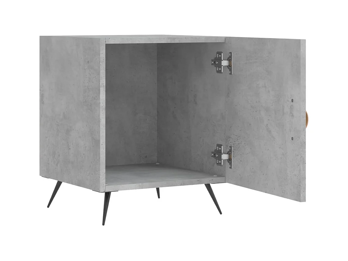 Mesa de Cabeceira Moderna 2 peças 40x40x50 cm derivados madeira cinza cimento