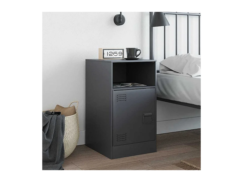 Table de chevet Étroite-Table d'appoint-Table de nuit anthracite 34,5x39x62 cm acier