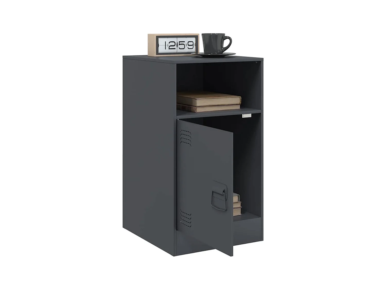 Table de chevet Étroite-Table d'appoint-Table de nuit anthracite 34,5x39x62 cm acier