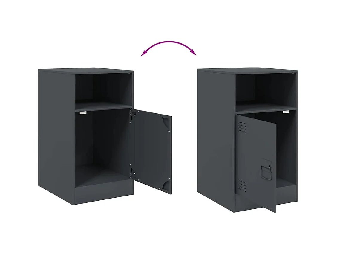 Table de chevet Étroite-Table d'appoint-Table de nuit anthracite 34,5x39x62 cm acier