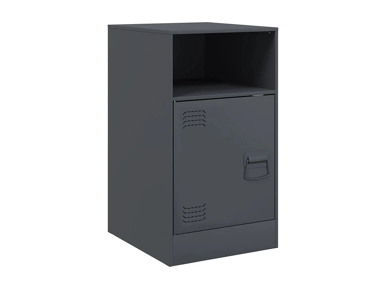 Nachttisch-Beistelltisch-Nachtschrank Anthrazit 34,5x39x62 cm Stahl SHL82781