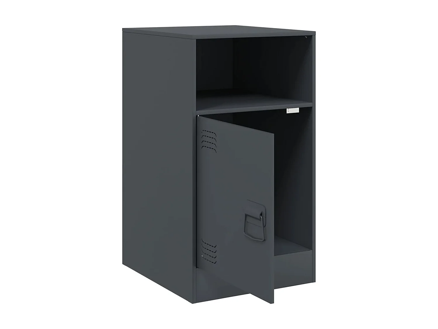 Nachttisch-Beistelltisch-Nachtschrank Anthrazit 34,5x39x62 cm Stahl SHL82781