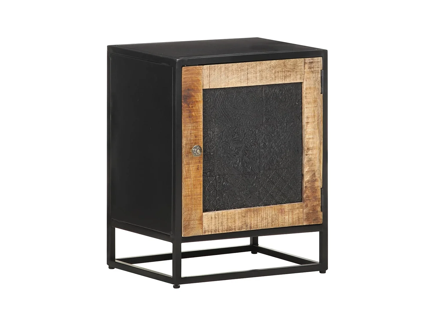 Mesita de noche | Mesilla de noche de madera de mango rugosa 40x30x50 cm