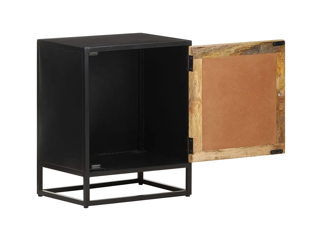 Mesita de noche | Mesilla de noche de madera de mango rugosa 40x30x50 cm