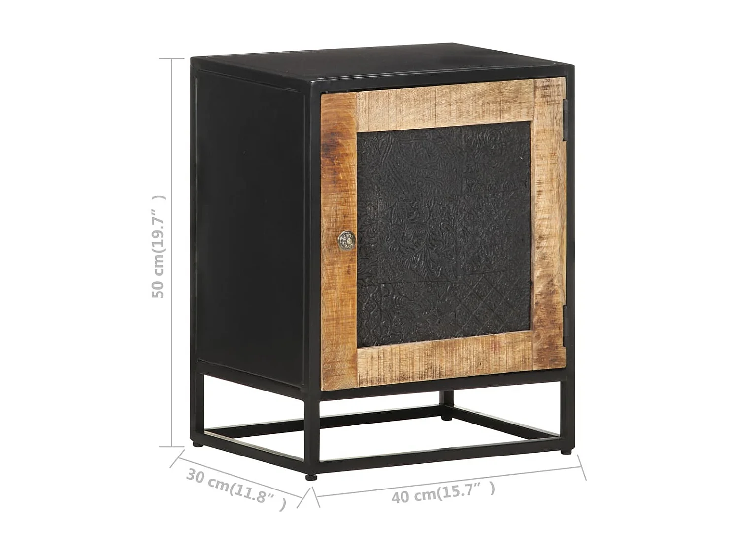 Nachttisch-Beistelltisch 40x30x50 cm Raues Mangoholz SHL30051