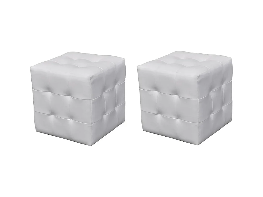 Tabourets cube Blanc 30x30x30cm
