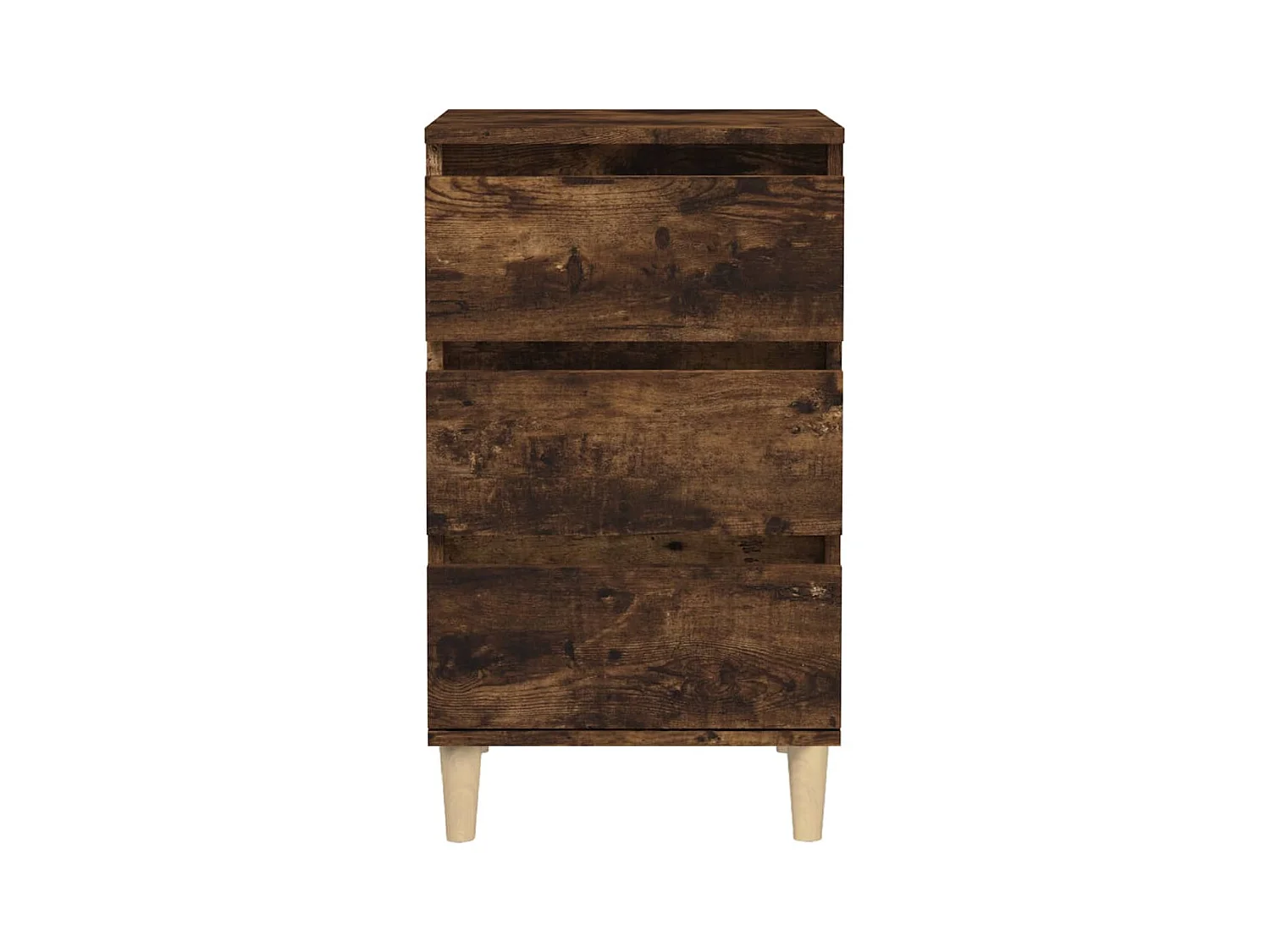 Mesita de noche | Mesilla de noche madera contrachapada roble ahumado 40x35x70 cm