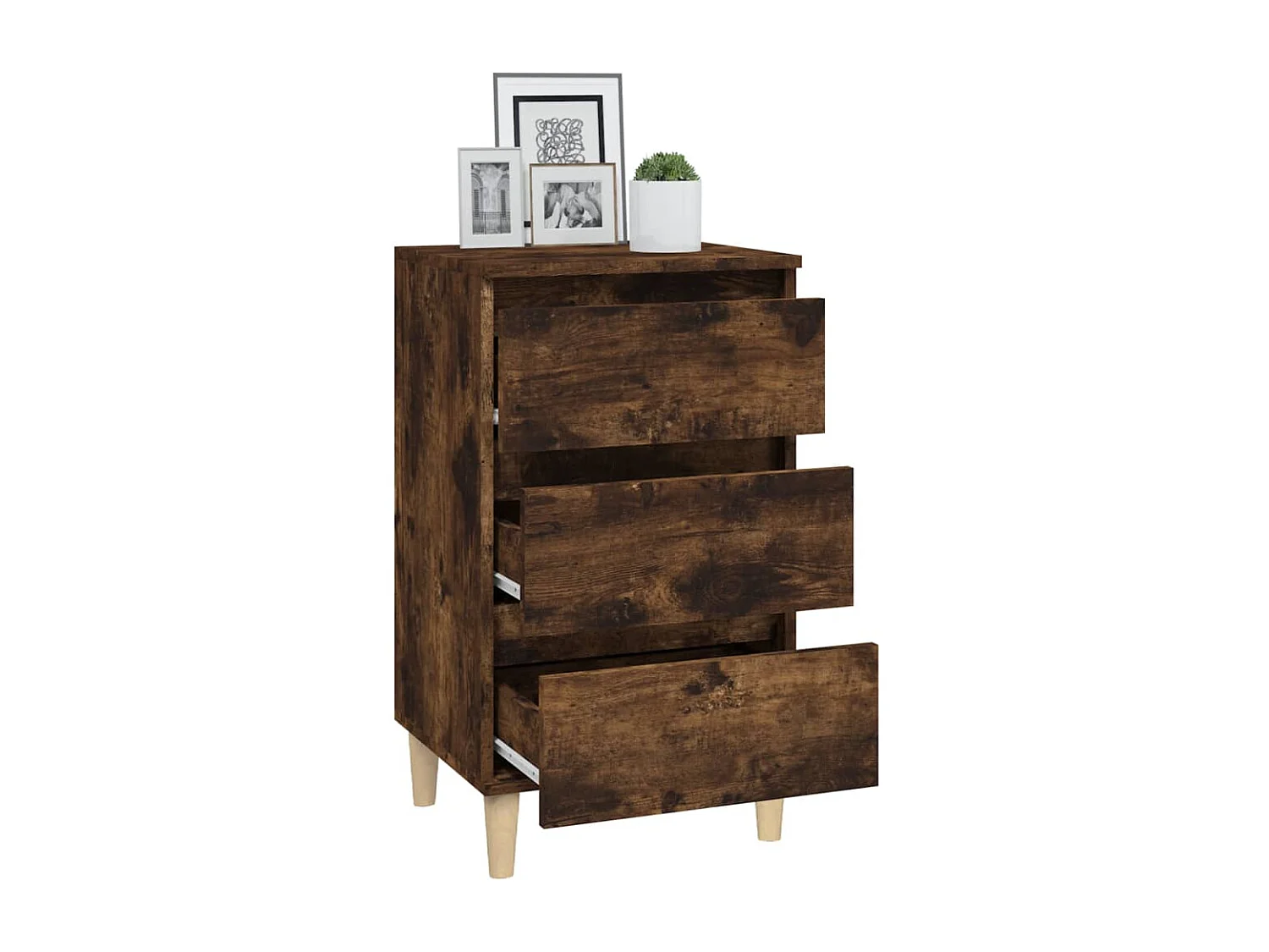 Nachttisch-Beistelltisch Räuchereiche 40x35x70 cm Holzwerkstoff SHL91179