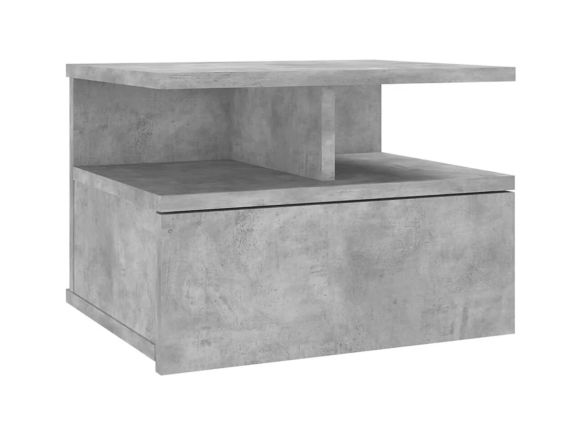 Mesita de noche | Mesilla de noche flotante 2 uds madera gris hormigón 40x31x27 cm