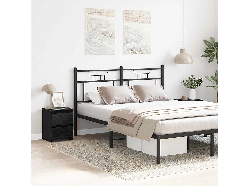 Nachtkastje Set van 2 | Bijzettafel Modern | Opbergkastje Zwart eiken 30 x 30 x 40 cm Bewerkt hout