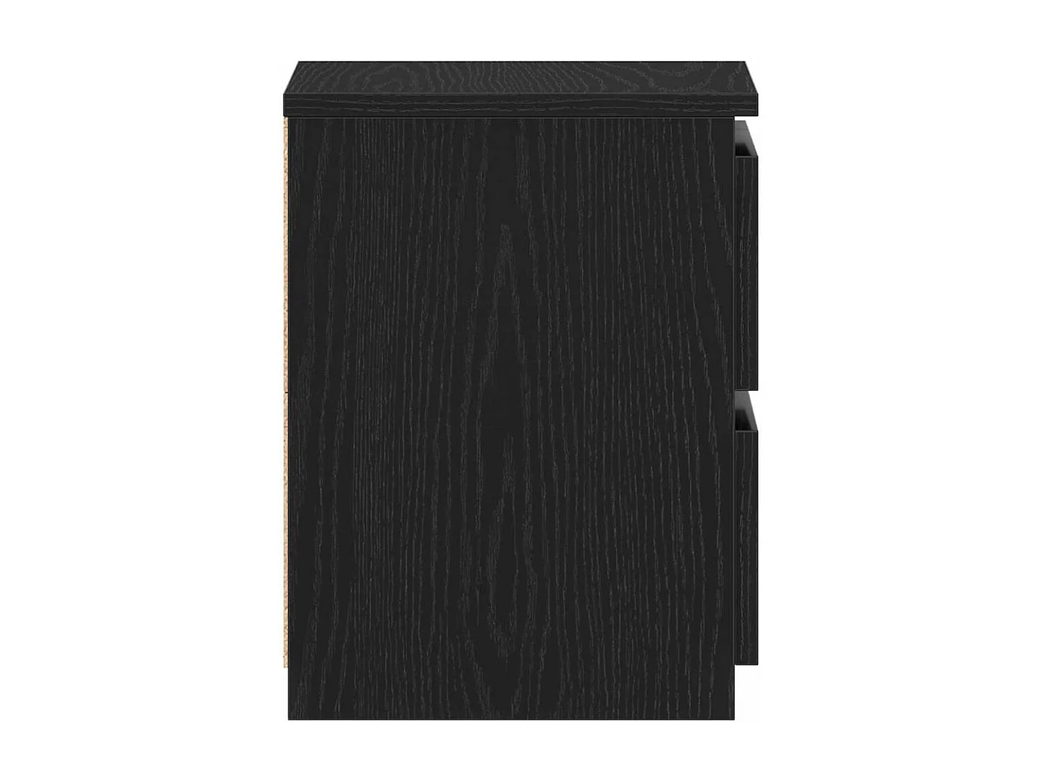 Nachtkastje Set van 2 | Bijzettafel Modern | Opbergkastje Zwart eiken 30 x 30 x 40 cm Bewerkt hout