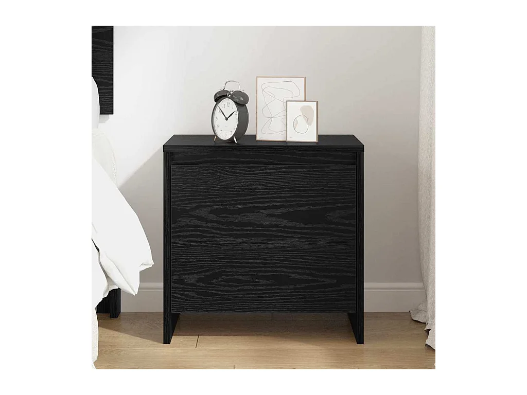 Mesita de Noche | Armario de Noche | Mesa auxiliar Roble negro 45x34x44.5 cm