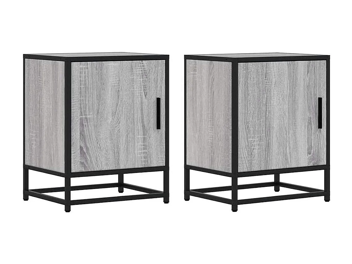 Mesitas de noche | Mesilla de noche 2 uds madera ingeniería gris sonoma 40x31x50 cm