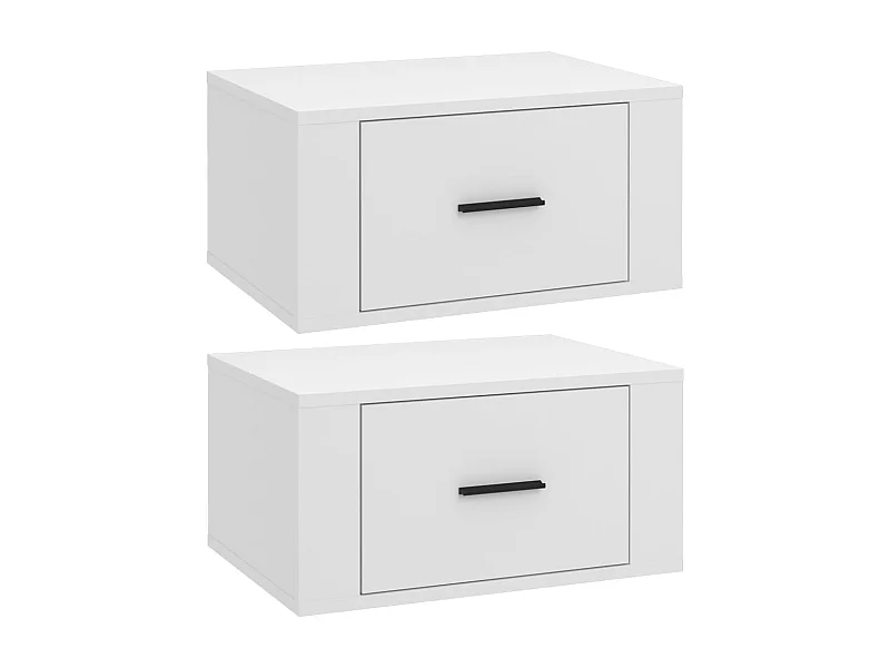 Mesitas de noche | Mesilla de noche de pared 2 uds blanco 50x36x25 cm