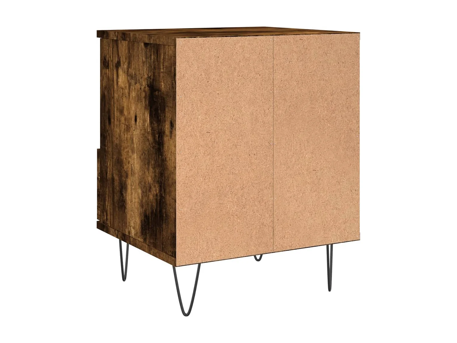 Nachttisch 2er Set-Beistelltisch-Nachttischkommode Räuchereiche 40x35x50 cm Holzwerkstoff SHL13118