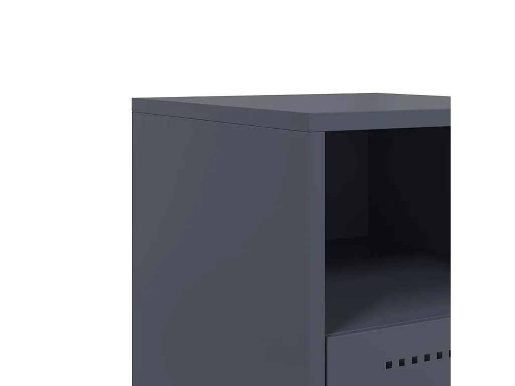 Nachttisch-Beistelltisch-Nachtschrank Anthrazit 36x39x60,5 cm Stahl SHL56863