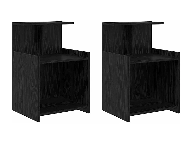 Mesita de Noche | Mesa auxiliar | Armario de Noche 2 uds. Roble negro 40x35x60 cm