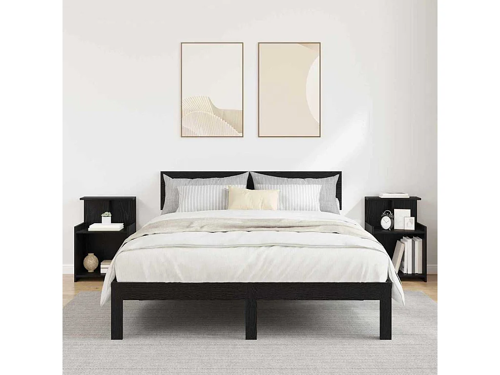 Mesita de Noche | Mesa auxiliar | Armario de Noche 2 uds. Roble negro 40x35x60 cm