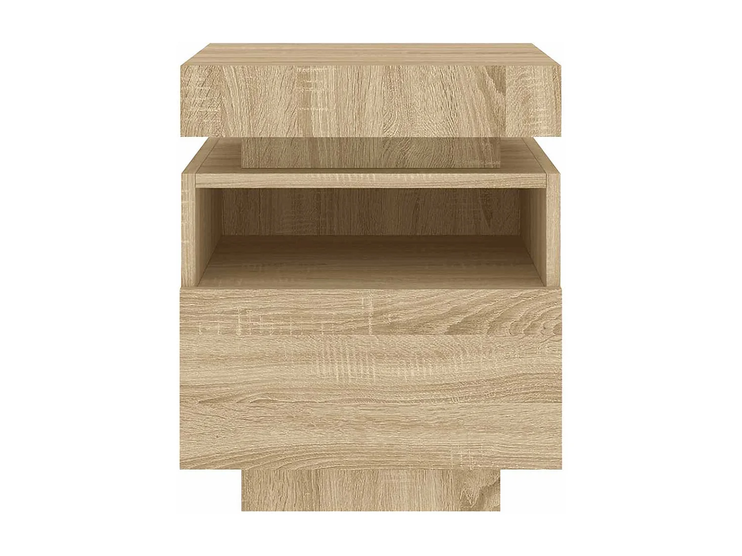 Nachttische mit LED-Leuchten 2er Set | Beistelltisch Sonoma Eiche 40x39x48,5 cm SHL22469