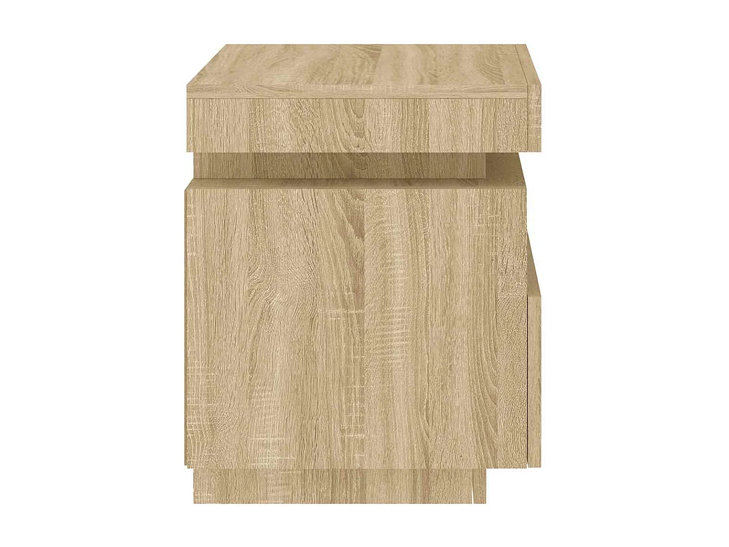 Nachttische mit LED-Leuchten 2er Set | Beistelltisch Sonoma Eiche 40x39x48,5 cm SHL22469