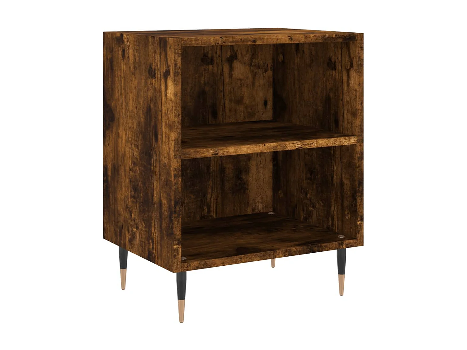 Nachttisch 2er Set-Beistelltisch-Nachttischkommode Räuchereiche 40x30x50 cm Holzwerkstoff SHL26570