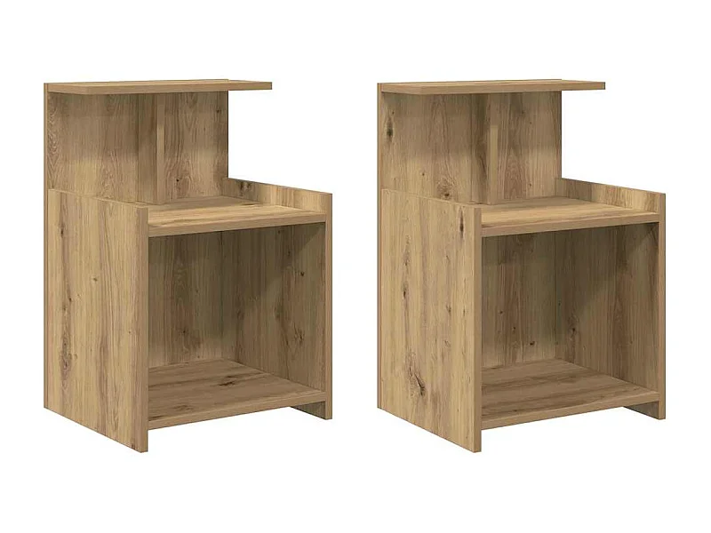 Mesita de Noche | Mesa auxiliar | Armario de Noche 2 uds. Roble artisan 40x35x60 cm