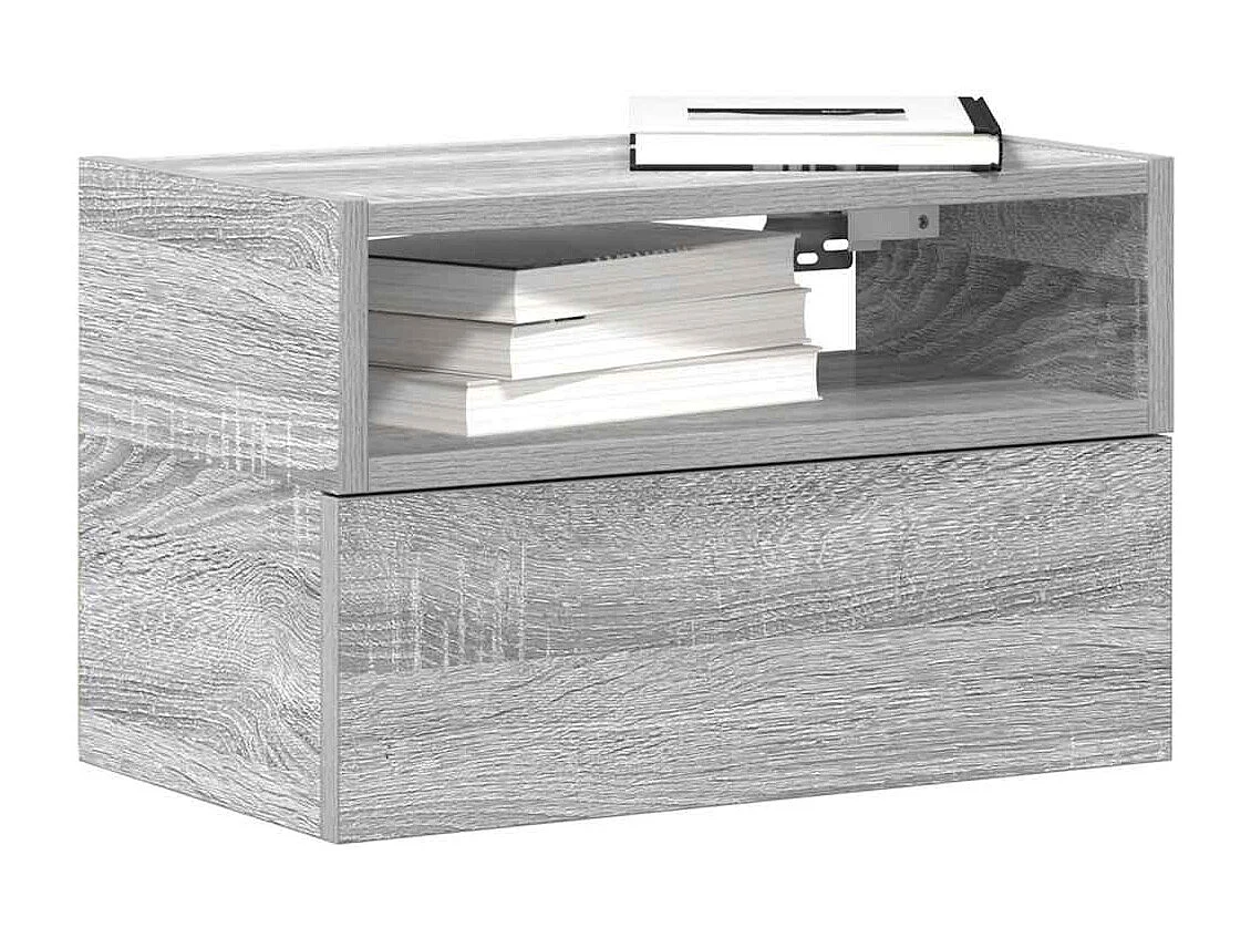 Tables de chevet flottantes lot de 2 sonoma gris 45x26x28,5 cm