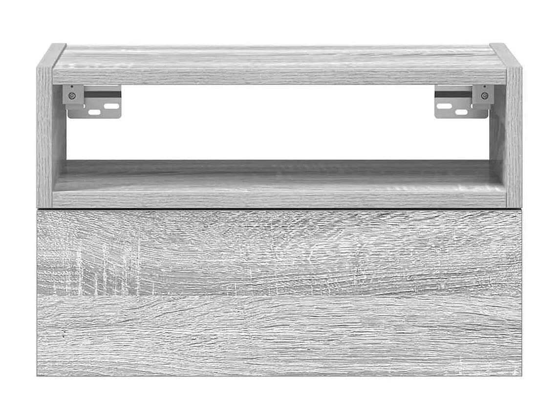 Mesitas de noche | Mesilla de noche de pared 2 uds gris sonoma 45x26x28,5 cm