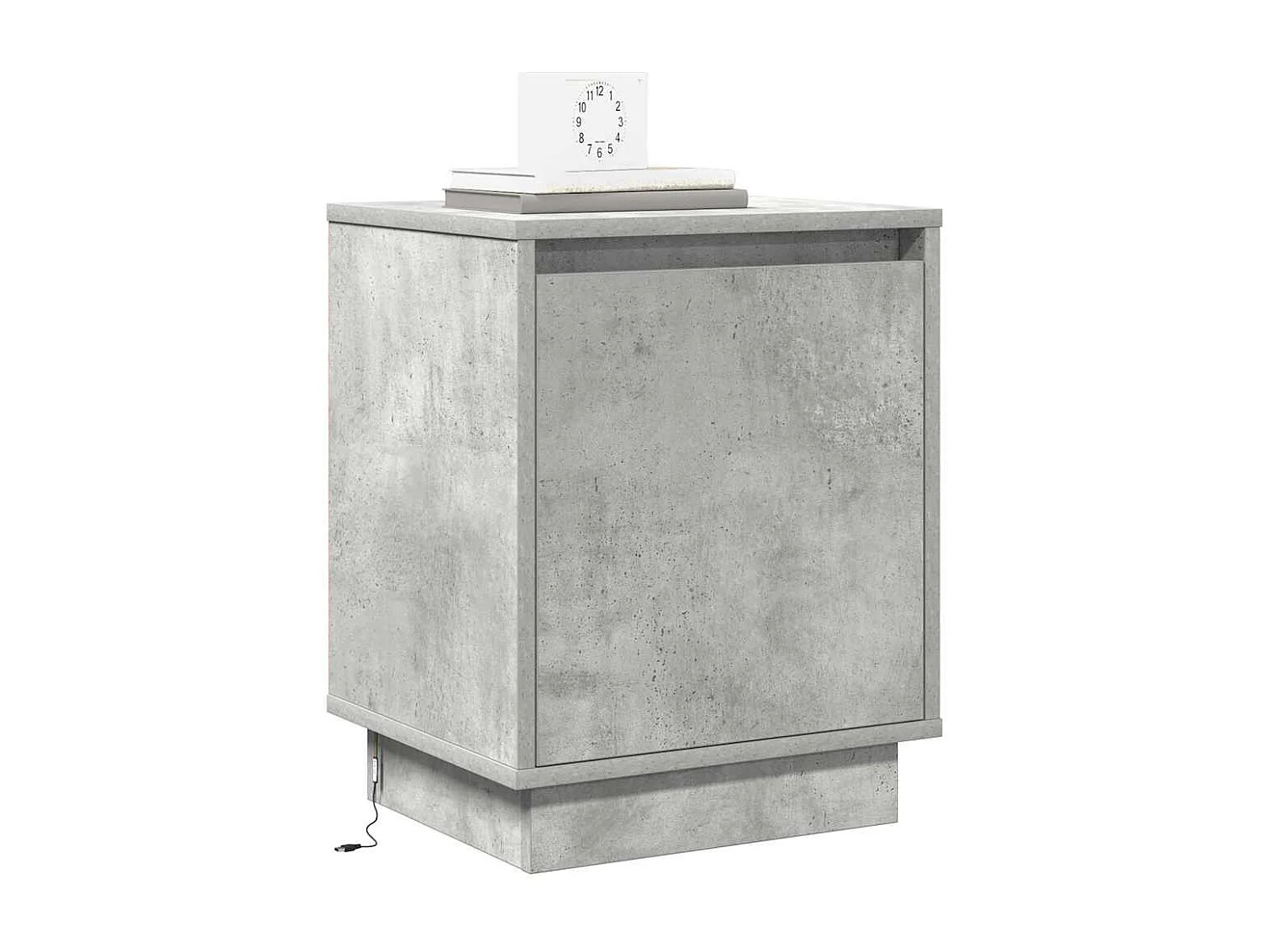 Lot de 2 Tables de chevet avec rangement Gris béton 39x34.5x50 cm