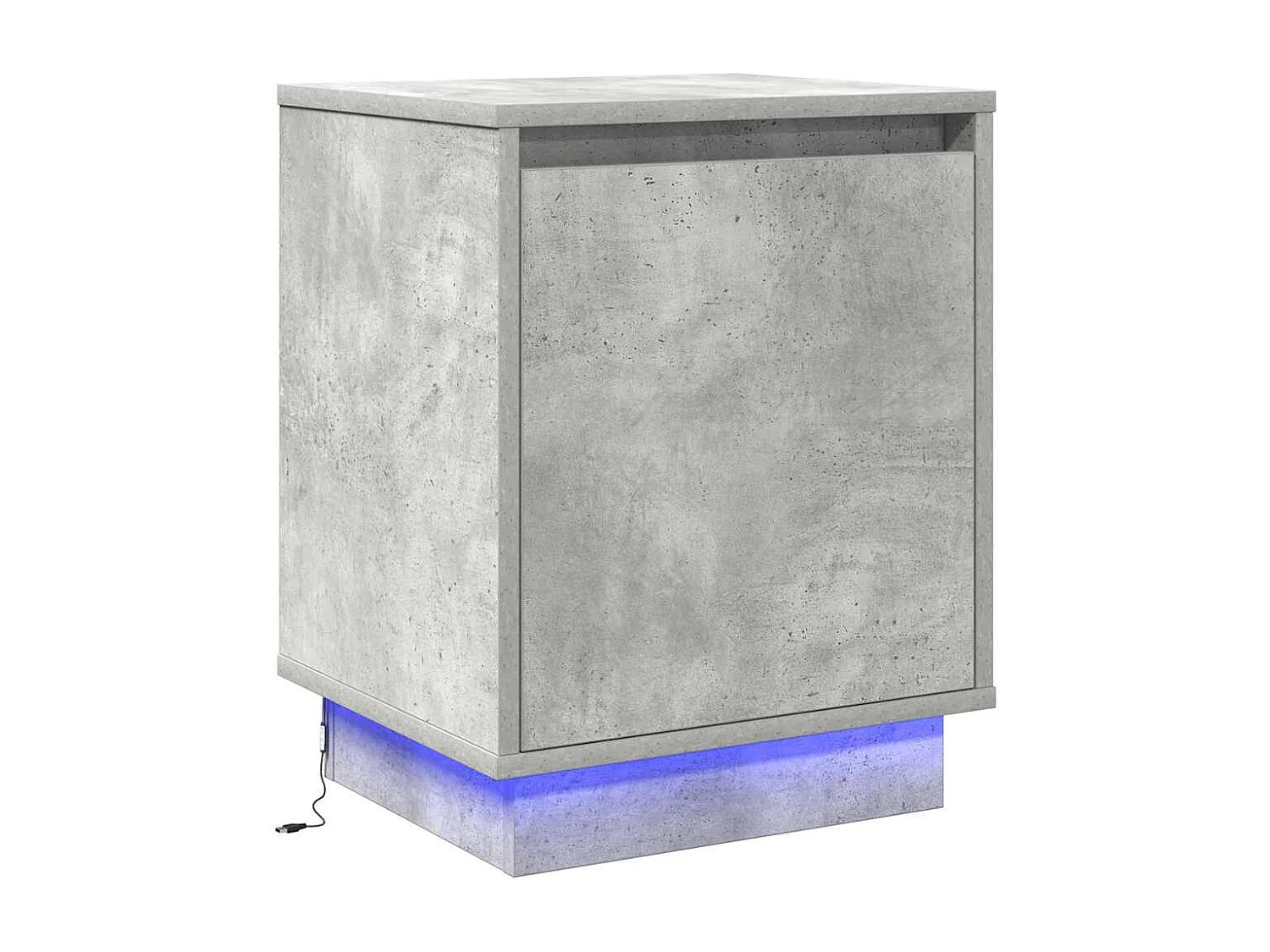 Lot de 2 Tables de chevet avec rangement Gris béton 39x34.5x50 cm