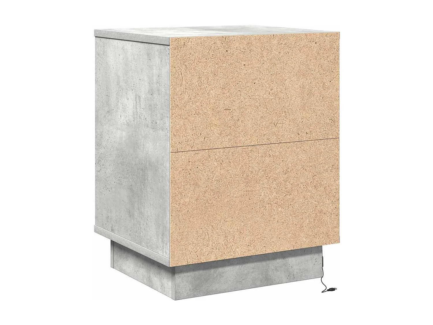 Lot de 2 Tables de chevet avec rangement Gris béton 39x34.5x50 cm