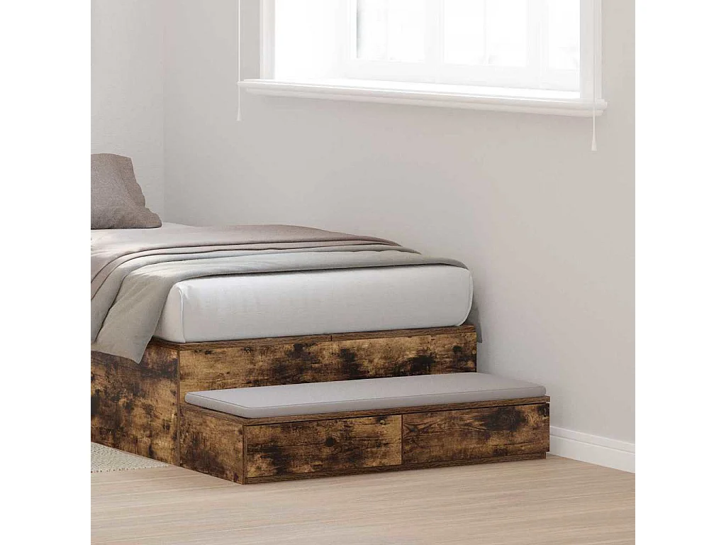 Cajones de cama con cajón Roble ahumado 75x36.5x16.5 cm